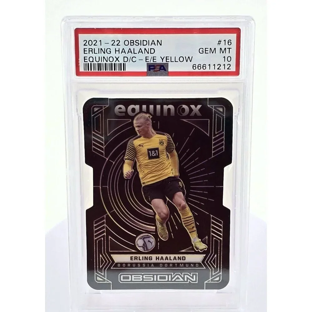 ERLING HAALAND 2021 PANINI OBSIDIAN EQUINOX Yellow /10 Gem Mint 10 World Cup